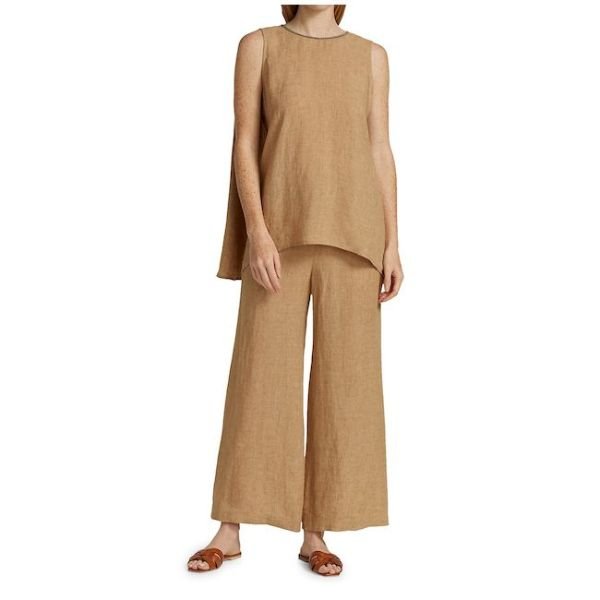 Wide Leg Linen Trousers