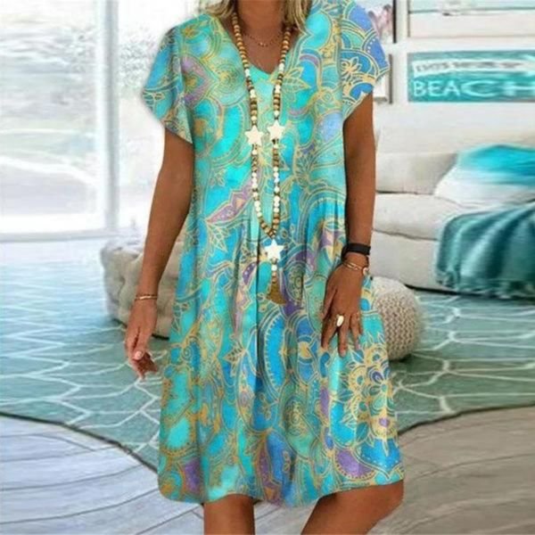 Artist Smock Fantastic Print Mini Dress